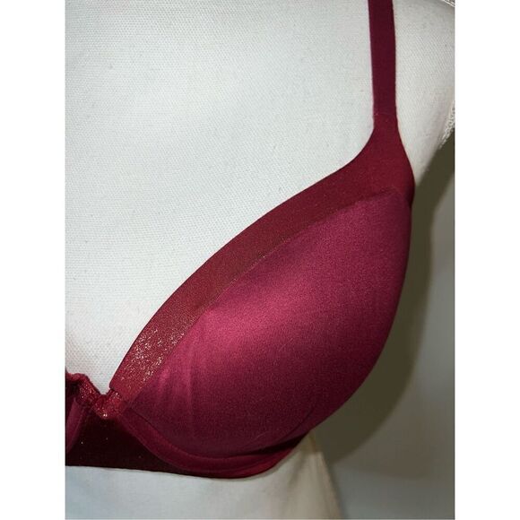 Victoria’s Secret Maroon Lined Demi/Demi Double Bra 34DD - Picture 2 of 9